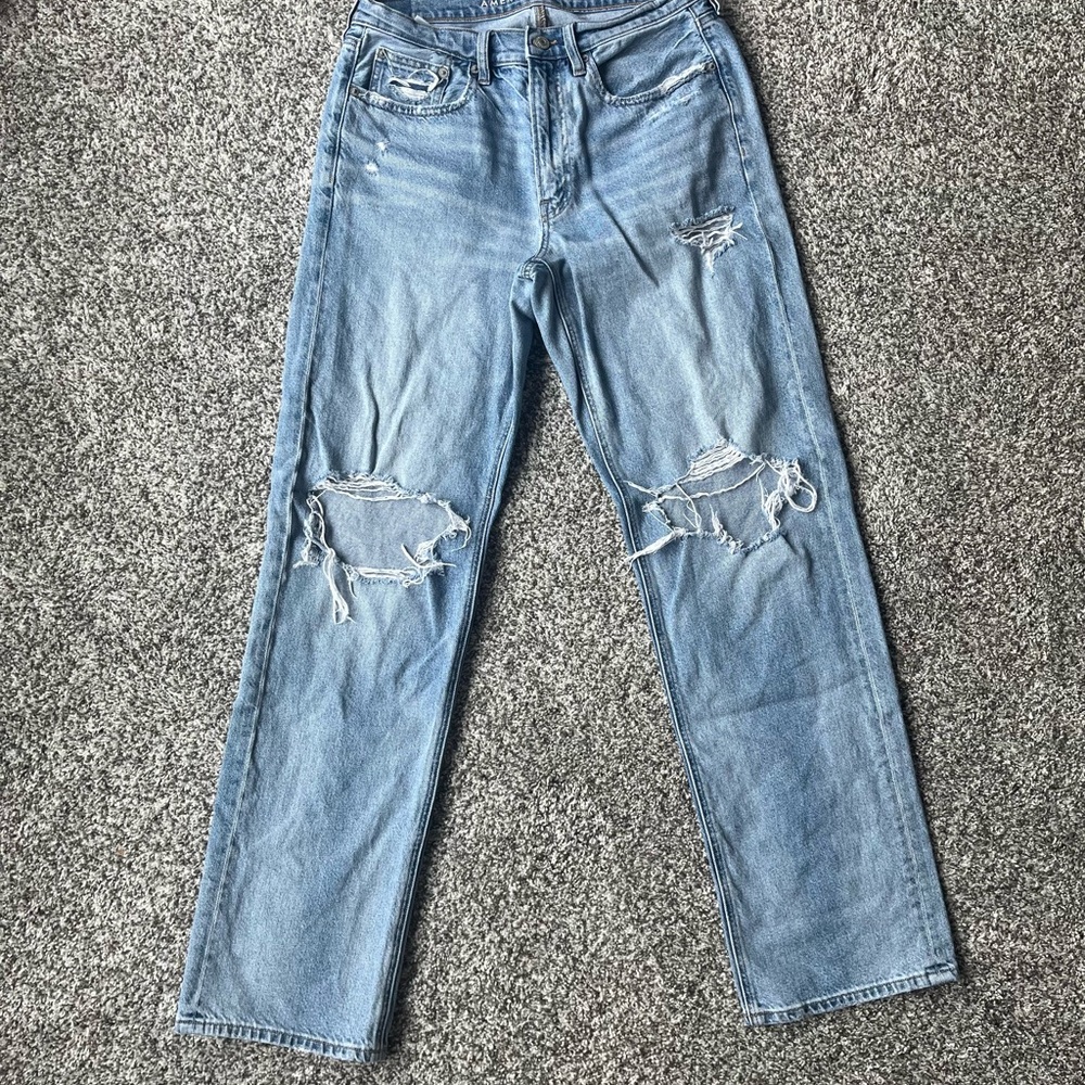 American eagle low rise baggy straight jeans
